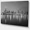 Designart - Chicago Skyline at Night Black and White - Cityscape Canvas Print